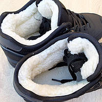 Чоловічі зимові кросівки New Balance 574 High Black Winter Fur чорні кросівки високі Нью Баланс нубук, фото 3
