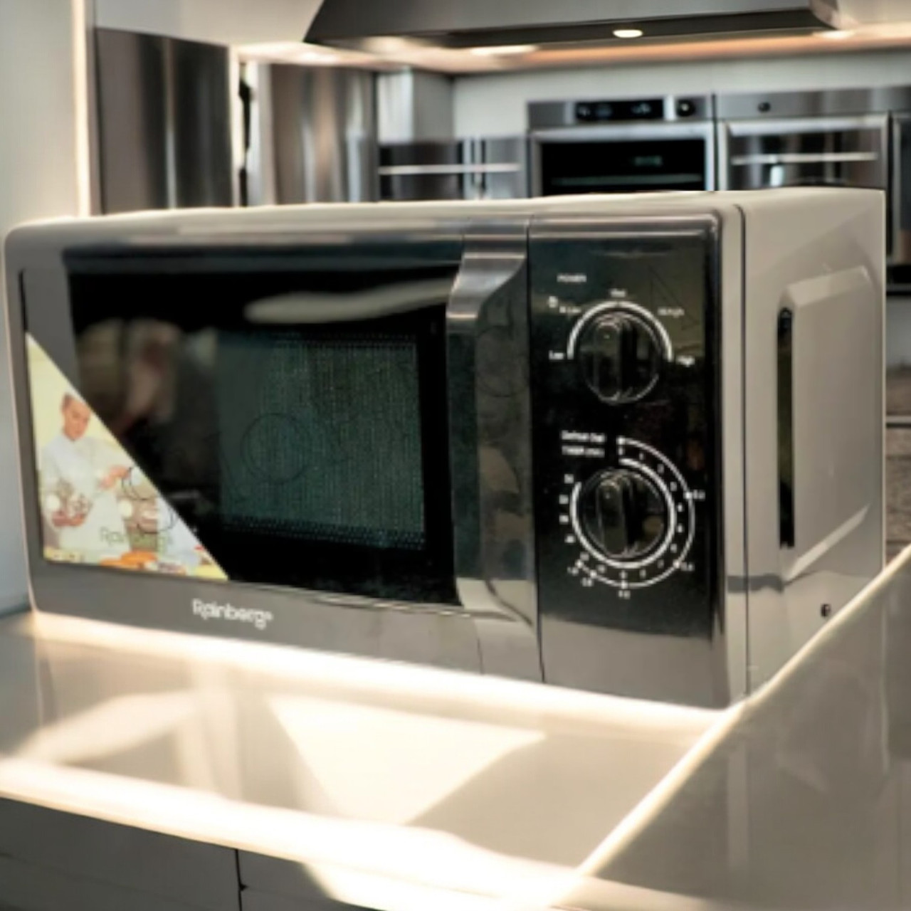 Мікрохвильова піч Rainberg RB-7151 Мікрохвильовка 20л Мікрохвильова піч 1200Вт Мікрохвильовки Чорна, фото 1