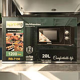 Мікрохвильова піч Rainberg RB-7151 Мікрохвильовка 20л Мікрохвильова піч 1200Вт Мікрохвильовки Чорна, фото 5