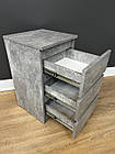 Приліжкова тумба сіра-бетон на 3 шухляди без ручок h60*35*34, фото 3