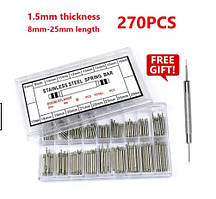 Набір пінів, pin, кріплень, вушок для наручних годинників 270 шт. всіх розмірів.