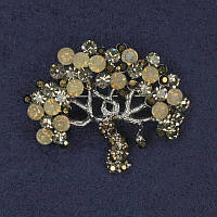 Брошка Дерево стрази сріблястий метал 39х32мм+- купити біжутерію дешево оптом в інтернеті