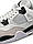Чоловічі шкіряні кросівки Nike Air Jordan 4 Retro M White Grey Gum, кеди Найк Джордан білі. Чоловіче взуття, фото 9