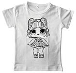 Дитячий набір для творчості футболка розмальовка Лялька сюрприз біла (ДФ0010), фото 5