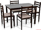 Стіл Комплект Джерсі (1+4) темний горіх, фото 2