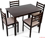 Стіл Комплект Джерсі (1+4) темний горіх, фото 3