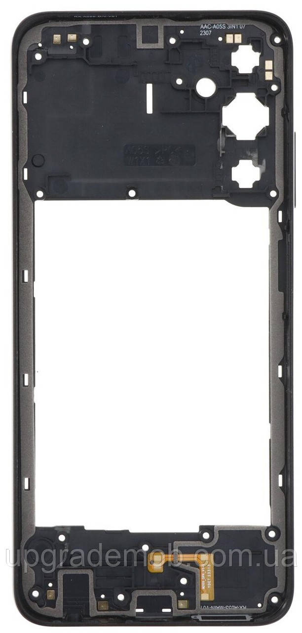 Рамка корпусу Samsung A057 Galaxy A05s чорна, фото 1
