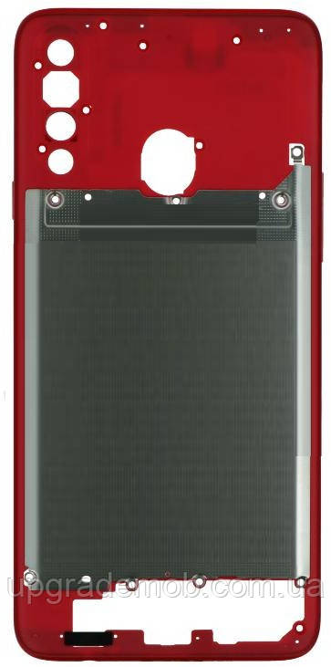 Рамка корпусу Samsung A207 Galaxy A20s червона, фото 1