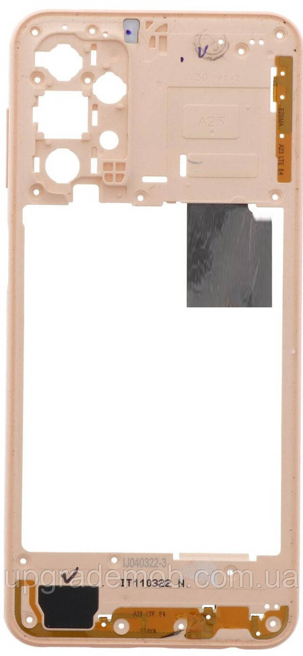 Рамка корпусу Samsung A235 Galaxy A23 жовтогаряча Peach, фото 1