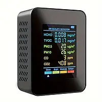 Монітор якості повітря 6в1 CO2, CO, PM2.5, PM10, HCHO, TVOC акумулятор
