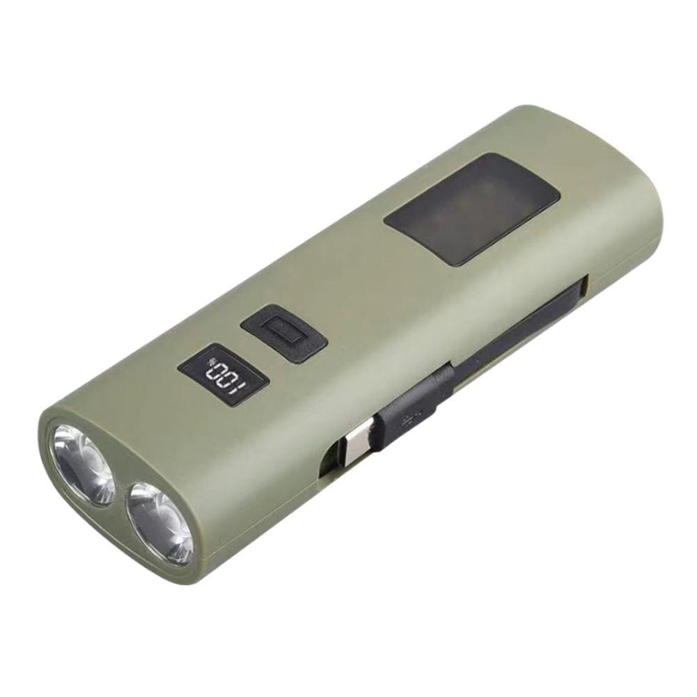 Ліхтар велосипедний з акумулятором і функцією power bank, акумулятор 2800мАг, зарядка від USB Type-C, зелений