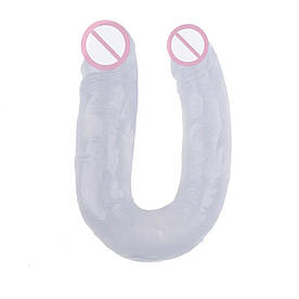 Фалоїмітатор подвійний реалістичний Chisa Hi-Rubber 14, прозорий