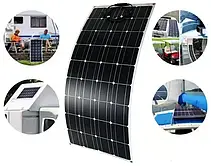 Монокристалічна гнучка сонячна панель 780x1356x2.6 мм Flexible panel 200W Портативна сонячна панель, фото 5