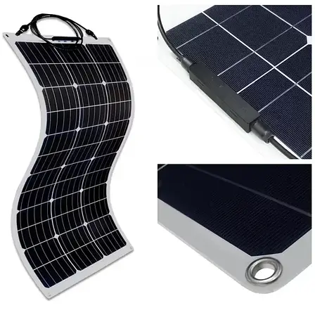 Монокристалічна гнучка сонячна панель 780x1356x2.6 мм Flexible panel 200W Портативна сонячна панель, фото 1