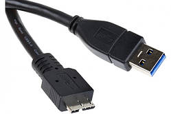 Кабель підключення USB-3.0 - micro-USB-type B чорний 1 метр