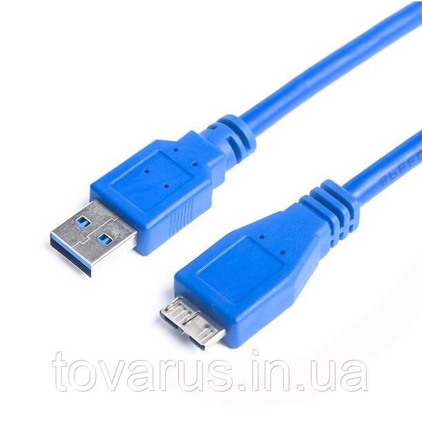 Кабель підключення USB-3.0 - micro-USB-type B синій 1 метр, фото 1