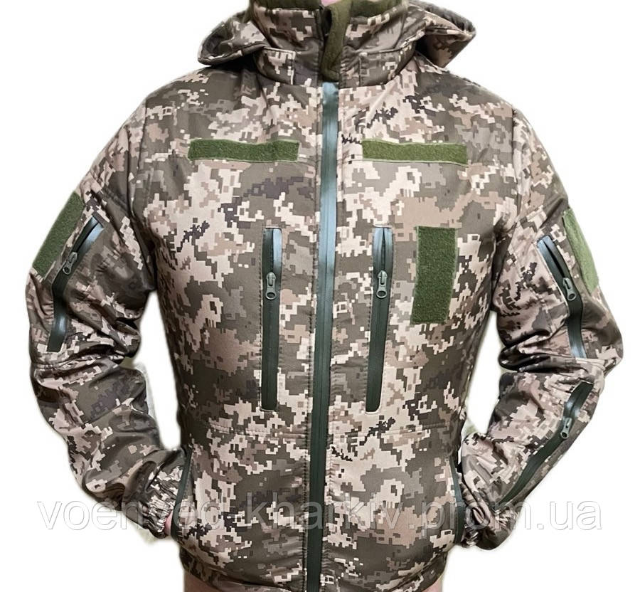 Куртка демісезонна SoftShell ЗСУ ММ -14 піксель, фото 1