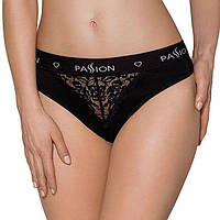 Трусики с широкой резинкой и кружевом Passion PS001 PANTIES M, black Royal Style