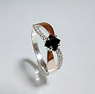 Срібна каблучка з золотими накладками, фото 2