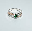 Срібна каблучка з золотими накладками, фото 3