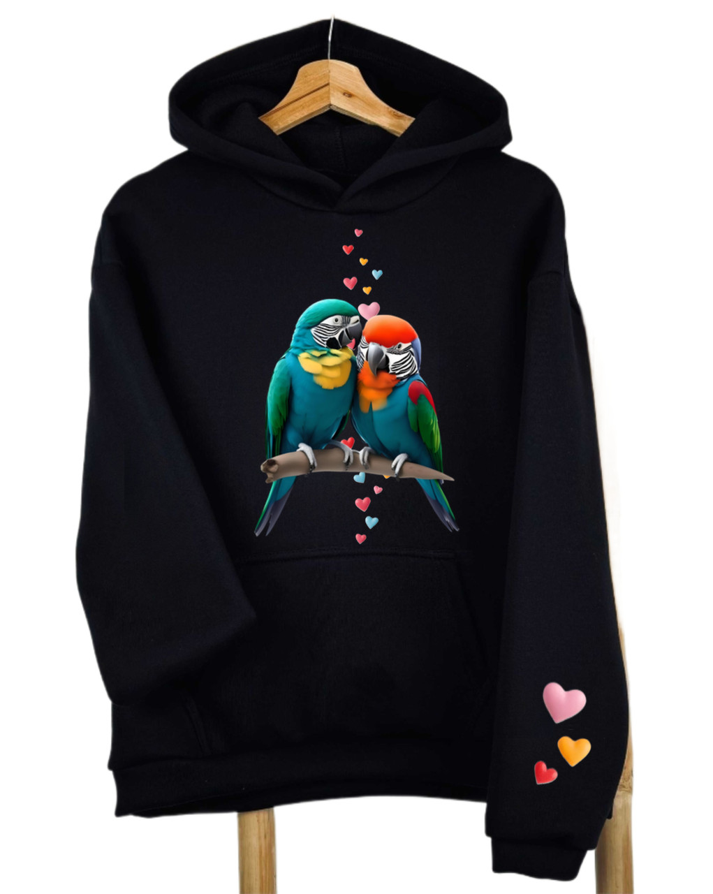 Худі з папугами та серцями, Україна, подарунок на День святого Валентина, фото 1
