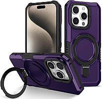 Протиударний чохол Pivot для iPhone 16 Pro з кільцем підставкою фіолетовий