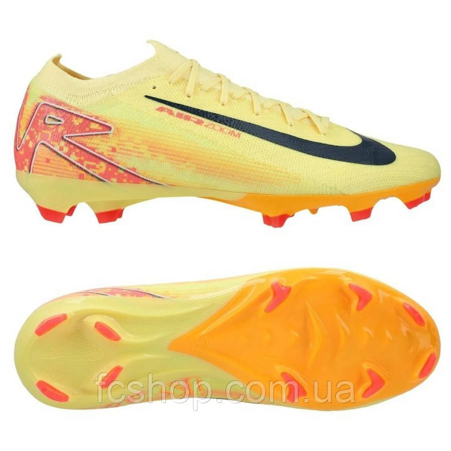 Футбольні бутси Nike Mercurial Zoom Vapor 16 Pro Kylian Mbappé FG FQ8689-800, Жовтий, Розмір (EU) — 44.5