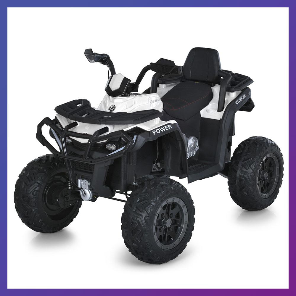 Дитячий електроквадроцикл на акумуляторі Bambi M 6018 з пультом р/у для дітей 3-8 років Білий