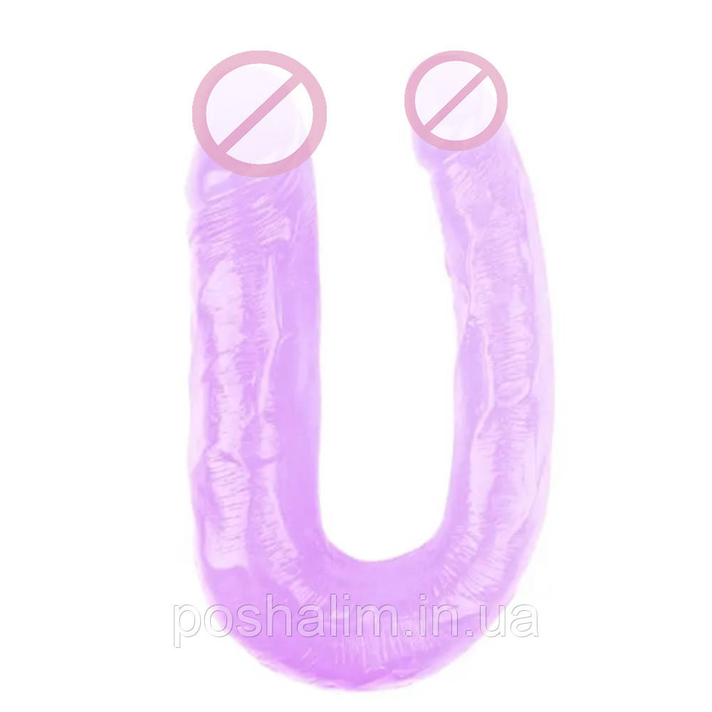 Фалоїмітатор подвійний Chisa Hi-Rubber 13 Inch Dildo, фіолетовий, фото 1