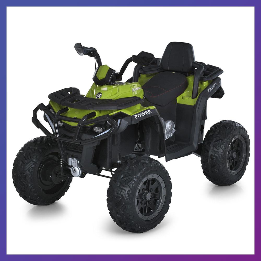 Дитячий електроквадроцикл на акумуляторі Bambi M 6018 з пультом р/у для дітей 3-8 років Зелений