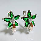 Срібні сережки з золотими накладками, фото 2