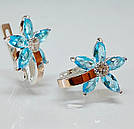 Срібні сережки з золотими накладками, фото 4