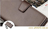 Шкіряний чоловічий клатч Baellerry портмоне коричневий гаманець, фото 4