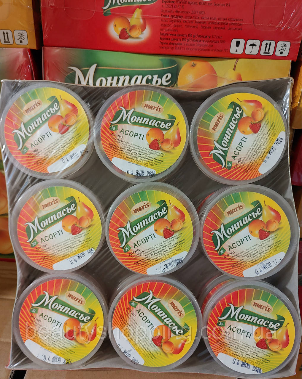 Карамельні льодяники Монпасье в асортименті 27 штук 30 г