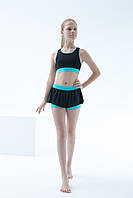 Дитячий костюм для гімнастики для дівчинки спортивний топ і подвійні шорти з куліра і біфлексу Жасмин р. 26-44