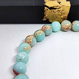 Браслет з натурального каменю 8 мм шоушан (ShouShan) та вставкою IC XC NIKA, фото 4