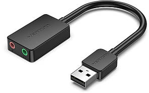 Звукова карта Vention USB Sound Card 2.0 Channel 0.15M, Black (CDYB0)
