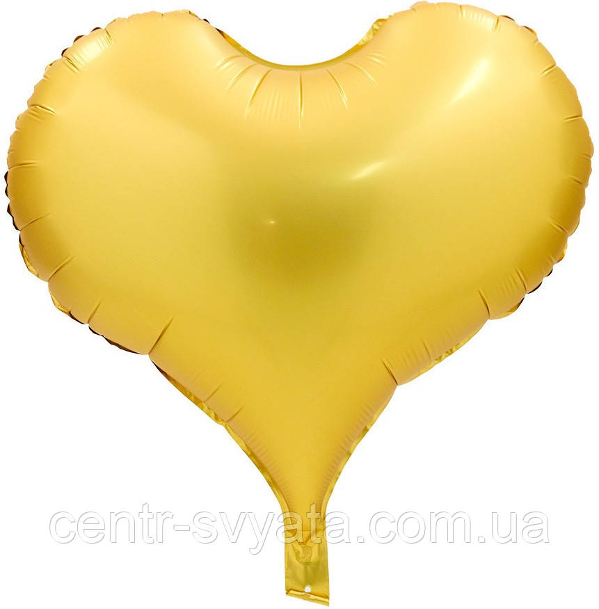 Фольгована кулька КНР 24"(63х58 см) Серце сатин золоте