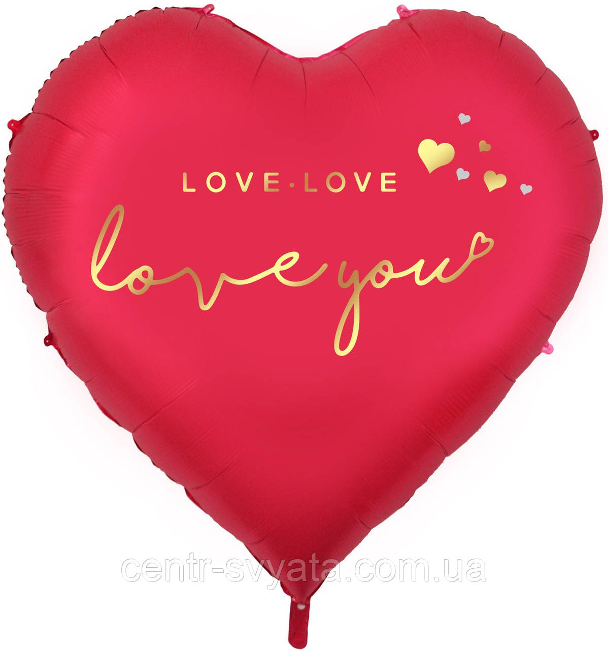 Фольгована кулька КНР 64"(162х154 см) Серце гігант "LOVE.LOVE love you" сатин червоне