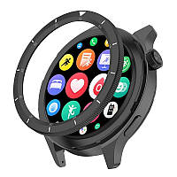 Безель металевий для смарт годинника Xiaomi Watch S3/S4 Black-white + захисне скло