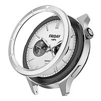 Безель металевий для смарт годинника Xiaomi Watch S3/S4 Silver-1 + захисне скло