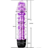 Жіночий силіконовий м'який вібратор, вібратор гелевий ребристий, вагінально- анальний вібратор з вусиками, фото 5