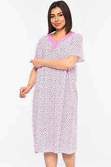 Нічна сорочка жіноча батальна білого кольору з принтом р.52 196284M