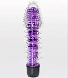 Жіночий силіконовий м'який вібратор, вібратор гелевий ребристий, вагінально- анальний вібратор з вусиками, фото 2