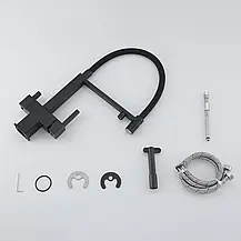 Змішувач для кухні під осмос GAPPO G4395-56 з гнучким виливом, чорний, фото 5