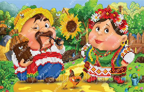 Вишивка бісером "Ой кум до куми залицявся! (з вуликом)" 28х18