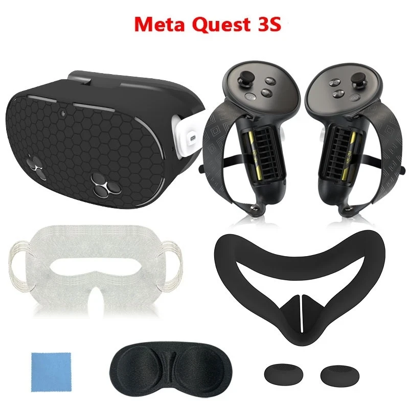 Набір захисту для Oculus Meta Quest 3S, чохли накладки силіконові 8 предметів