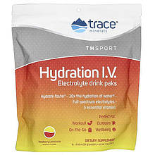 Електроліт, малиновий та лимонадний смак, Electrolyte Drink Paks, Trace Minerals Research, 16 пакетів по 16 г