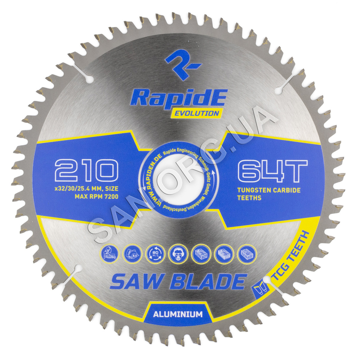 Пильний диск по Алюмінію RapidE 210х32/30/25,4х64Т Aluminium Basic Series
