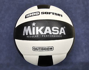 М'яч волейбольний чорно-білий Mikasa 1000 Soft Set, фото 1